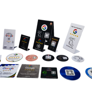 Reusable NFC Smart Review Card with QR Code – 13.56MHz RFID Tap-to-Review Business Card