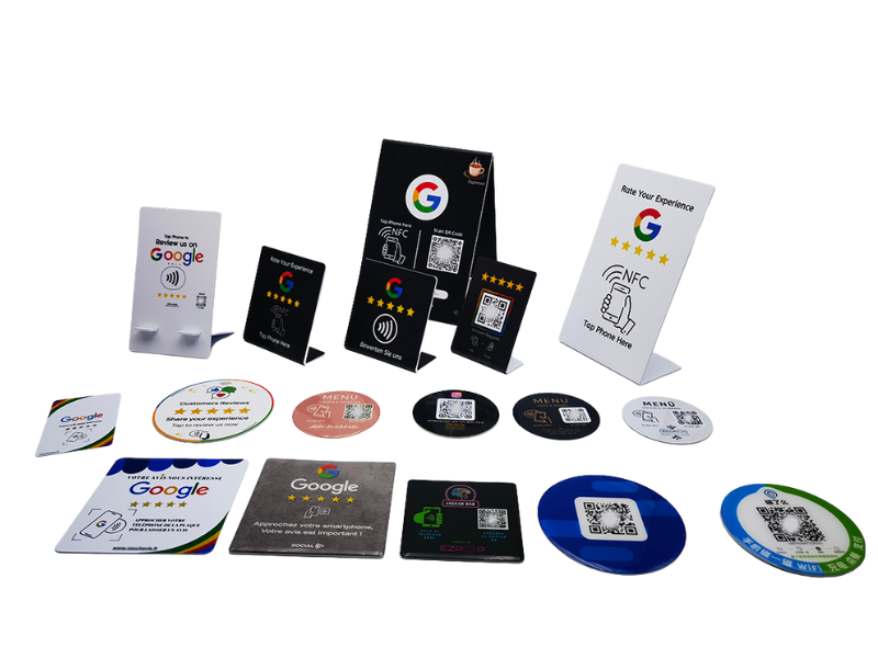 Reusable NFC Smart Review Card with QR Code – 13.56MHz RFID Tap-to-Review Business Card