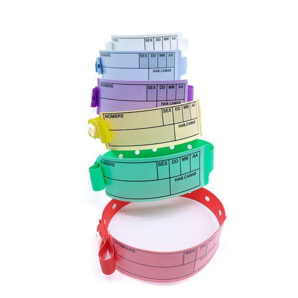 The disposable vinyl hospital wristband is a writable patient ID bracelet made from durable, waterproof PVC. With a tamper-proof snap closure, it is widely used in hospitals, nursing homes, events, and camps for reliable identification and safety.