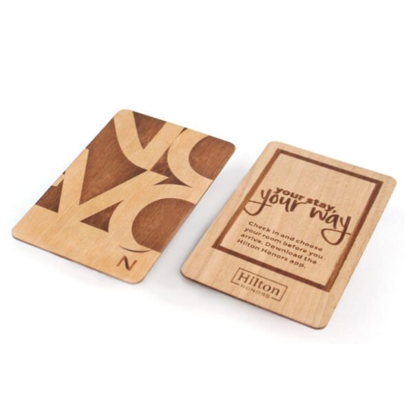 Custom Wooden RFID Hotel Key Cards – 13.56MHz NFC Eco-friendly Keycards for Resorts, Apartments & Access Control - Image 2