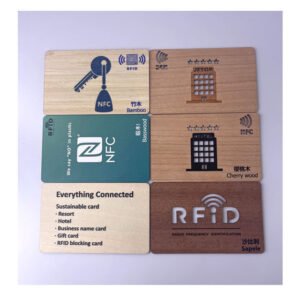 Eco-Friendly Wooden RFID Hotel Key Card – Cherry/Bamboo/Basswood Access Control Cards