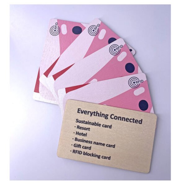 Eco-Friendly Wooden RFID Hotel Key Card – Cherry/Bamboo/Basswood Access Control Cards - Image 2