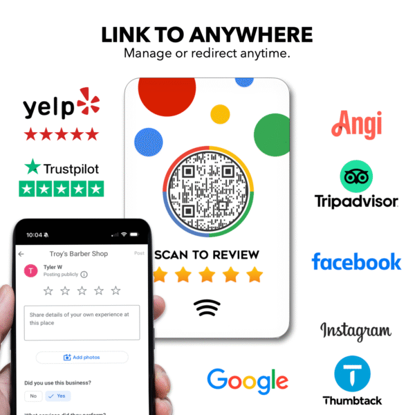 Reusable NFC Smart Review Card with QR Code – 13.56MHz RFID Tap-to-Review Business Card - Image 8