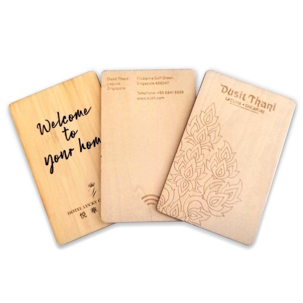 The custom shape wooden NFC key card is a sustainable, eco-friendly RFID solution for hotels, events, and memberships. Made from natural wood with laser engraving or UV printing, it offers custom shapes and NFC functionality for stylish access control and branding.