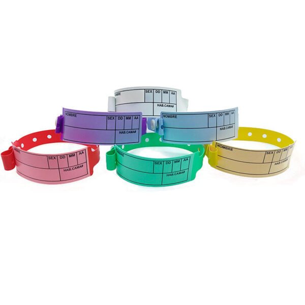 The disposable vinyl hospital wristband is a writable patient ID bracelet made from durable, waterproof PVC. With a tamper-proof snap closure, it is widely used in hospitals, nursing homes, events, and camps for reliable identification and safety.