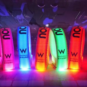 Sound-Activated LED Fabric Wristband – Custom Glowing Luminous Event Bracelets for Festivals, Concerts & Parties