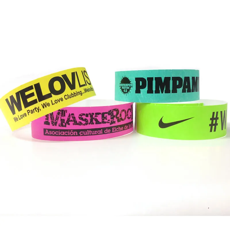 Multicolor Tyvek RFID Wristbands – Waterproof Disposable Event Ticket Bracelets for Festivals, Concerts & Promotions