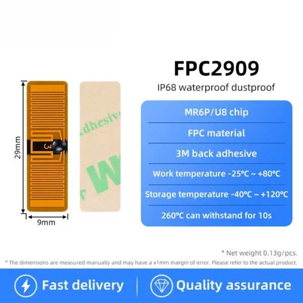 Flexible High-Temperature Resistant UHF RFID Tag – Passive FPC Corrosion-Resistant Label - Image 4