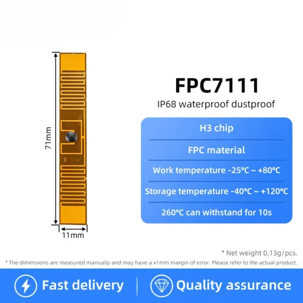 Flexible High-Temperature Resistant UHF RFID Tag – Passive FPC Corrosion-Resistant Label - Image 2