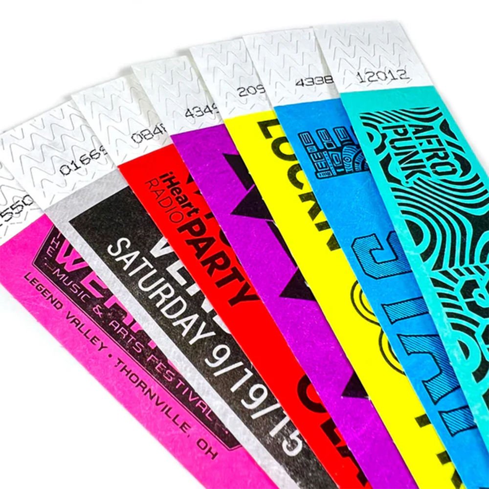Customized Logo Print Synthetic Paper Wristbands – Personalized Tyvek Event ID Bracelets with Barcode & QR Code for Concerts, Festivals & Access Control