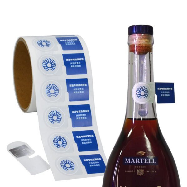 Custom Printing Anti-Counterfeit Tamper-Proof Wine Bottle NFC RFID Adhesive Label Sticker