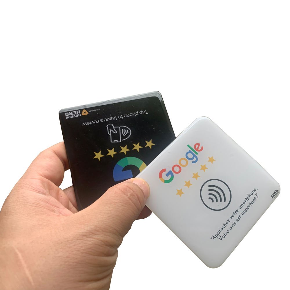 Custom NFC Epoxy Sticker for Google Reviews, Menus, and Social Media Access. Waterproof, large 13.56 MHz contactless stickers, perfect for businesses, events, and restaurants.