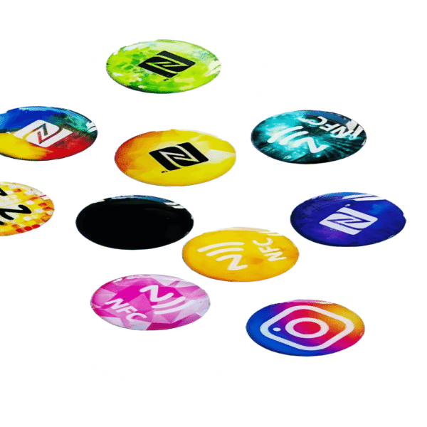 Customized Logo 25mm NFC Sticker (NTAG213 / NTAG216) — On-Mobile Tap Sticker for Social Links, Reviews, Wi-Fi & Promotions - Image 2