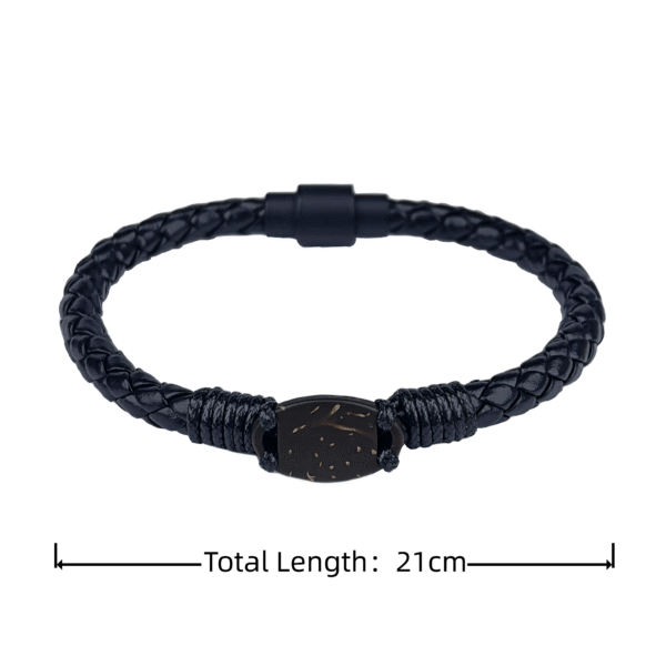 NFC Coconut Shell Bracelet – Eco-Friendly RFID Smart Wristband with Leather Magnetic Buckle for Hotels, Resorts, Gyms & Business Events - Image 6