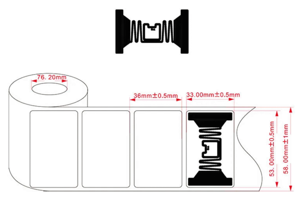 RFID self-adhesive tag for clothing